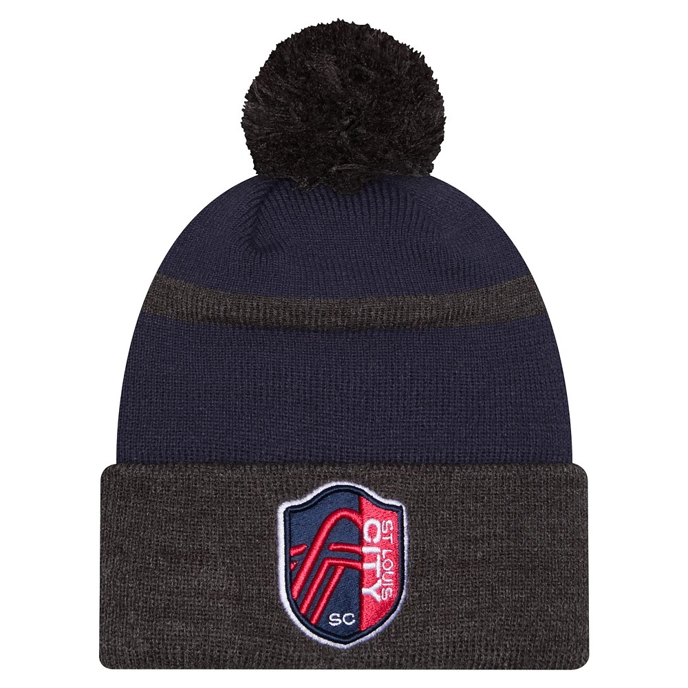 Men's New Era  Red St. Louis City SC 2025 Kickoff Cuffed Knit Hat with Pom