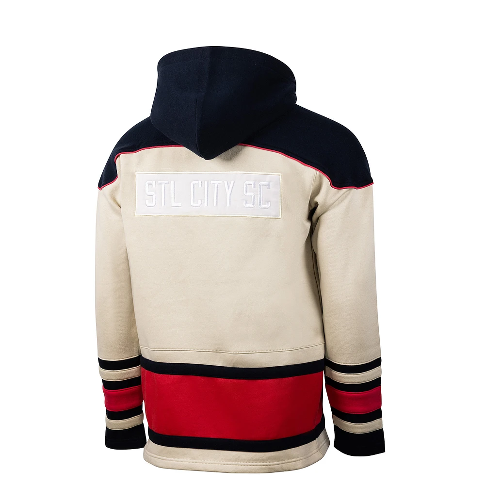 Men's Sport Design Sweden  Cream St. Louis City SC Hat Trick Hockey Pullover Hoodie