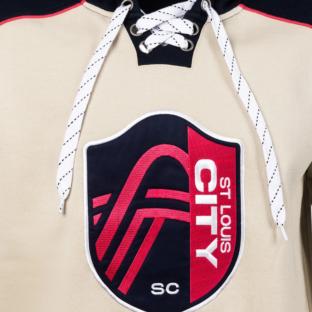 Men's Sport Design Sweden  Cream St. Louis City SC Hat Trick Hockey Pullover Hoodie