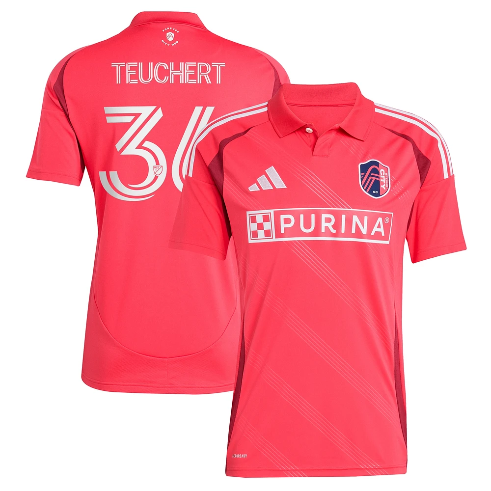 Men's adidas Cedric Teuchert Pink St. Louis CITY SC 2025 Forever Red Replica Player Jersey