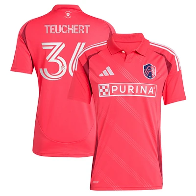 Men's adidas Cedric Teuchert Pink St. Louis CITY SC 2025 Forever Red Replica Player Jersey