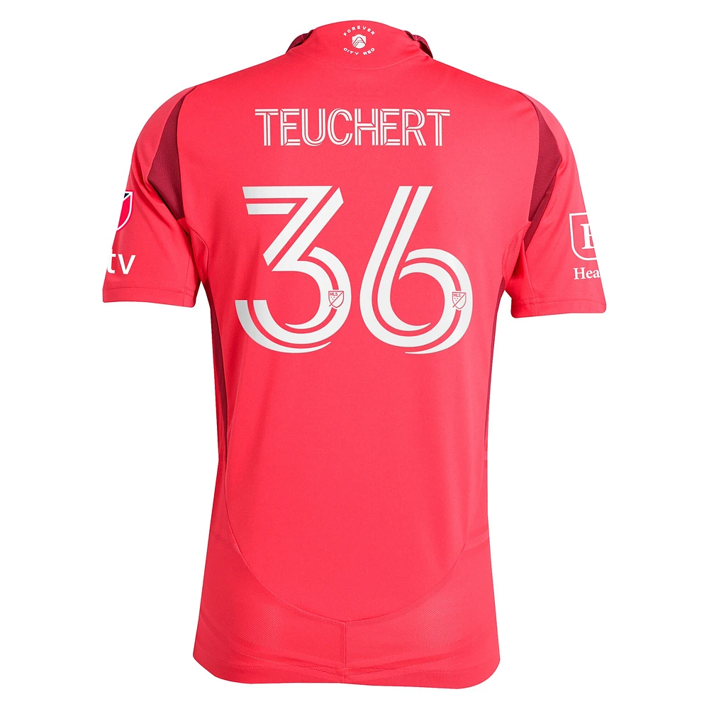 Maillot de joueur authentique rouge adidas Cedric Teuchert pour homme St. Louis CITY SC 2025 Forever Red