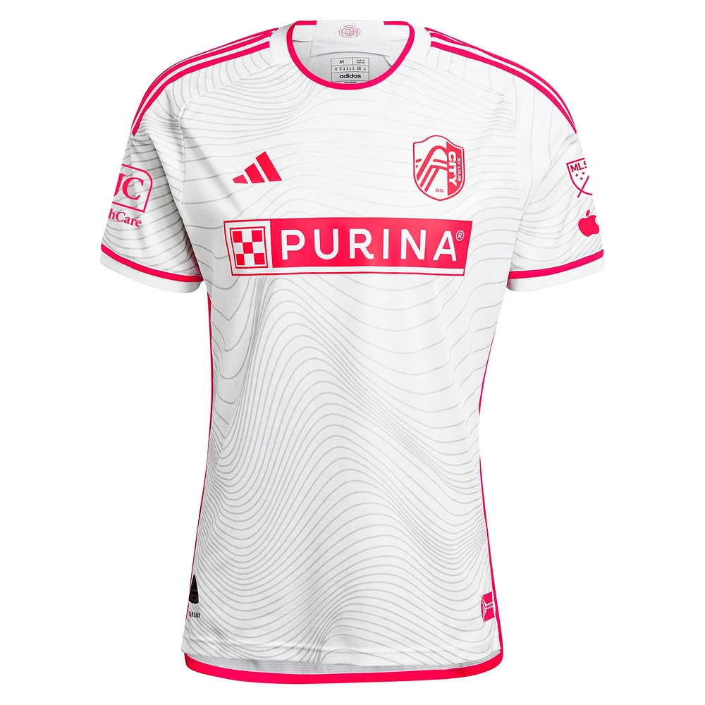 Men's adidas Cedric Teuchert White St. Louis City SC 2024 The Confluence Kit Authentic Player Jersey