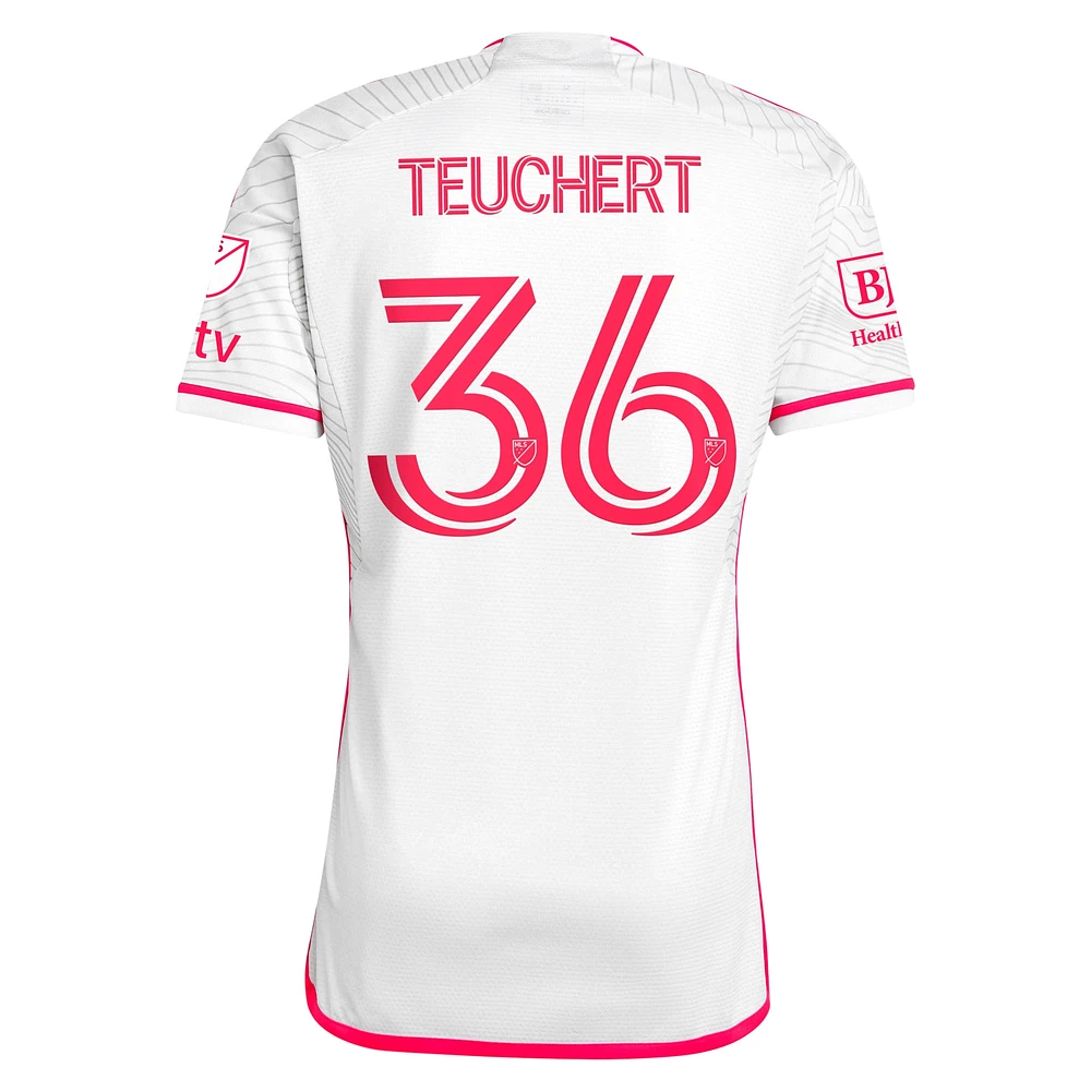 Men's adidas Cedric Teuchert White St. Louis City SC 2024 The Confluence Kit Authentic Player Jersey