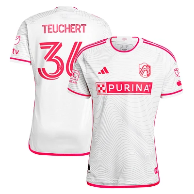 Men's adidas Cedric Teuchert White St. Louis City SC 2024 The Confluence Kit Authentic Player Jersey