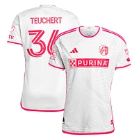 Men's adidas Cedric Teuchert White St. Louis City SC 2024 The Confluence Kit Authentic Player Jersey