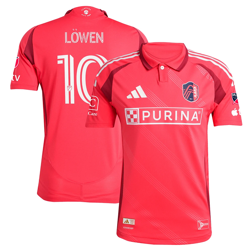 Men's adidas Eduard Löwen Red St. Louis CITY SC 2025 Forever Authentic Player Jersey