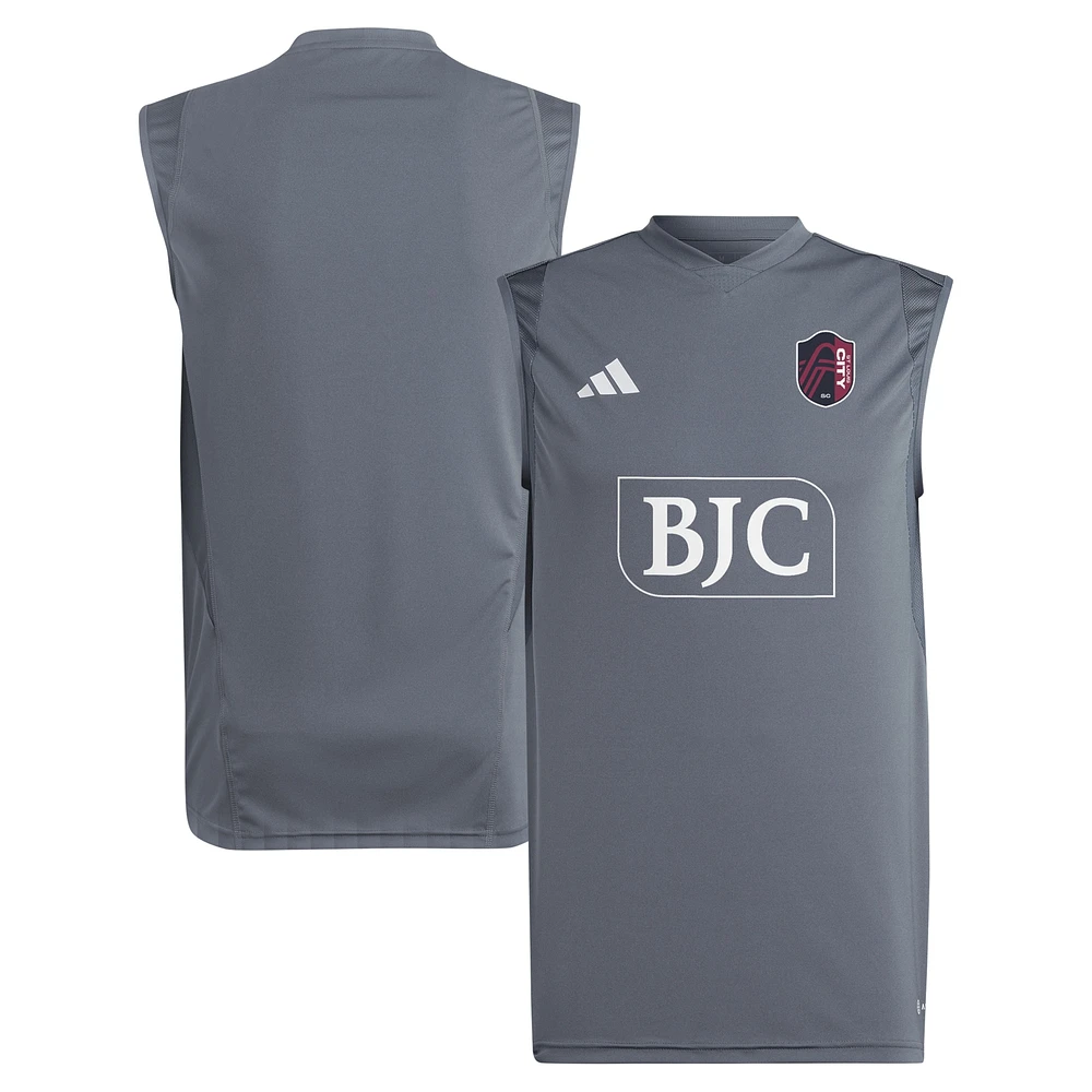 Maillot d'entraînement sans manches adidas St. Louis City SC 2024 pour homme, gris