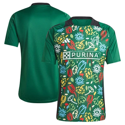 Haut d'avant-match adidas St. Louis City SC 2024 One Planet vert pour homme