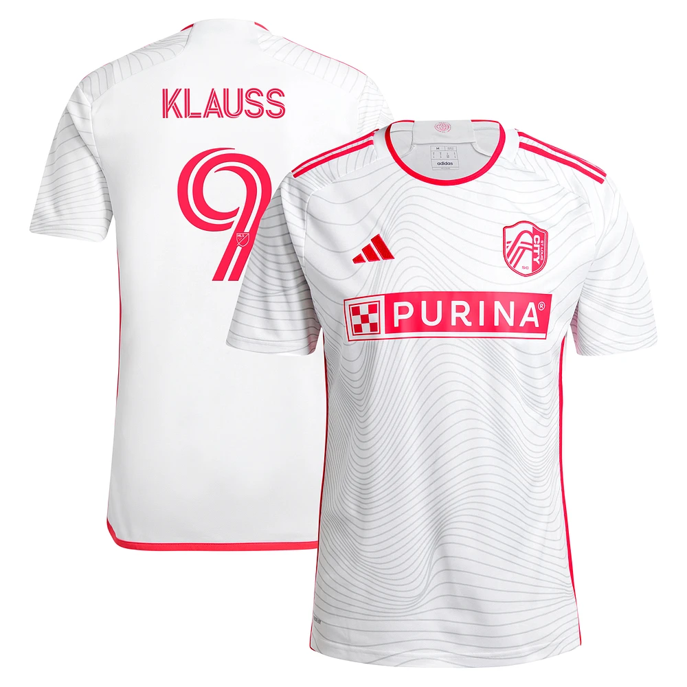 Maillot de joueur adidas João Klauss blanc St. Louis City SC 2024 The Confluence Kit Replica pour homme