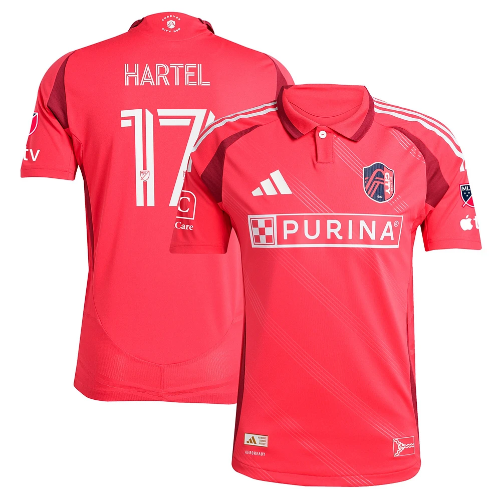 Men's adidas Marcel Hartel Red St. Louis CITY SC 2025 Forever Authentic Player Jersey
