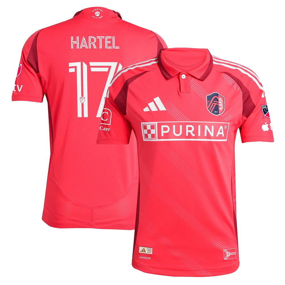 Men's adidas Marcel Hartel Red St. Louis CITY SC 2025 Forever Authentic Player Jersey