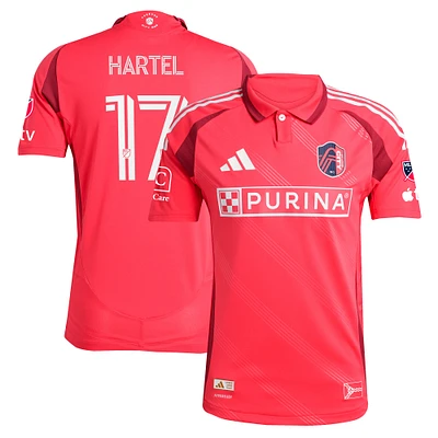Men's adidas Marcel Hartel Red St. Louis CITY SC 2025 Forever Authentic Player Jersey