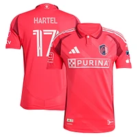 Men's adidas Marcel Hartel Red St. Louis CITY SC 2025 Forever Authentic Player Jersey