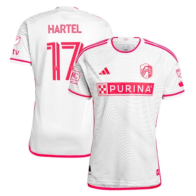 Maillot de joueur authentique adidas Marcel Hartel pour homme St. Louis City SC 2024 The Confluence Kit Blanc