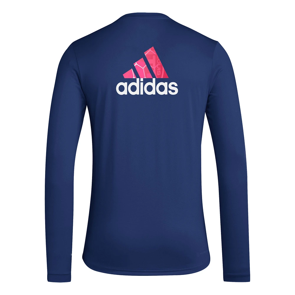 T-shirt adidas bleu marine St. Louis City SC Local Pop AEROREADY à manches longues pour hommes