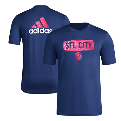 T-shirt adidas St. Louis City SC Local Pop AEROREADY bleu marine pour hommes