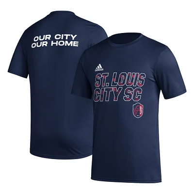 T-shirt à crochet AEROREADY adidas St. Louis City SC Team pour homme, bleu marine