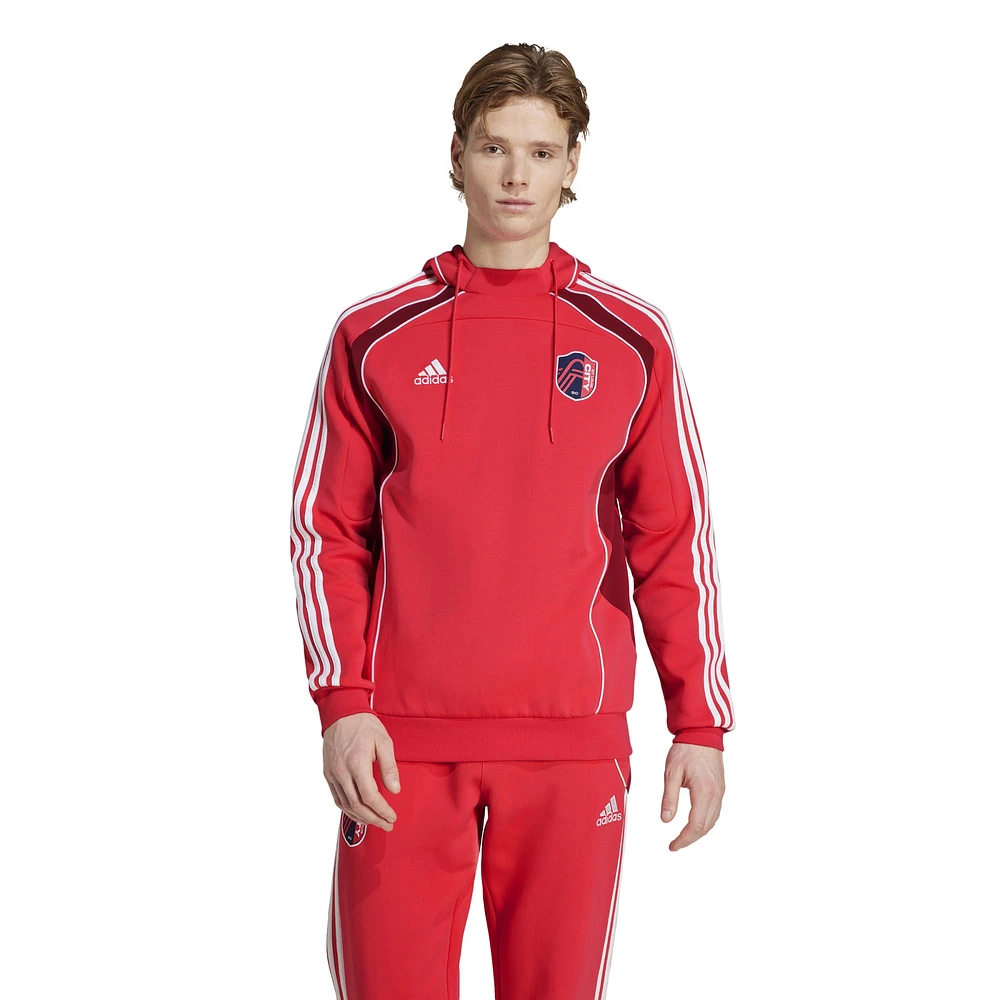 Men's adidas Red St. Louis City SC 2025 Travel Pullover Hoodie