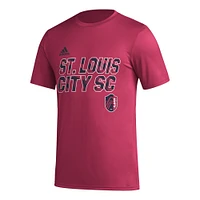 T-shirt à crochet AEROREADY adidas St. Louis City SC Team rouge pour homme