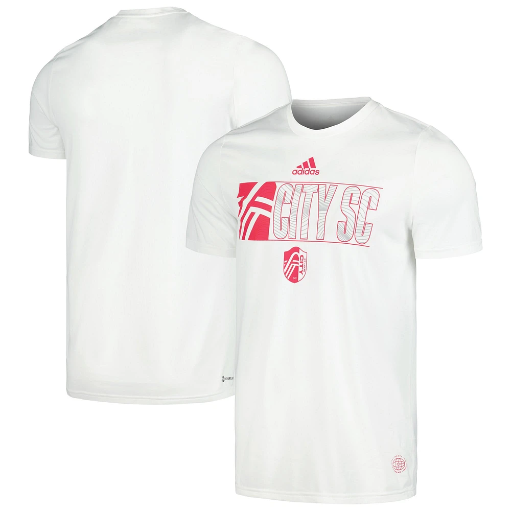 T-shirt adidas St. Louis City SC 2024 Hook AEROREADY blanc pour homme