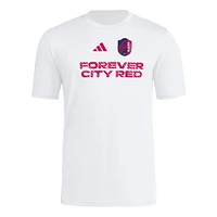 T-shirt adidas blanc St. Louis City SC 2025 pour homme avec maillot Hook AEROREADY