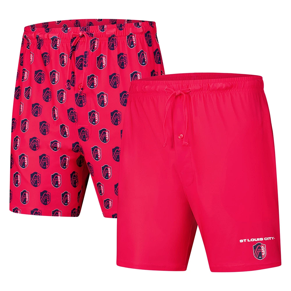 Ensemble de 2 shorts Concepts Sport Rouge St. Louis City SC Record pour hommes