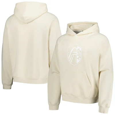 Men's Cream St. Louis City SC Tonal Team Primary Logo Oversized Raglan Pullover Hoodie