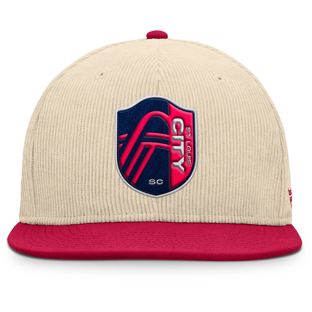 Men's Fanatics Cream St. Louis City SC Tempo Corduroy Snapback Hat