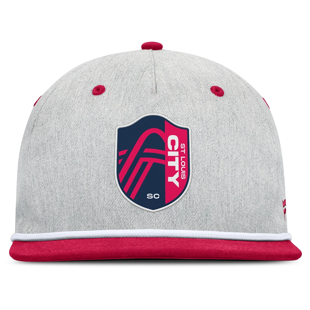 Casquette snapback de golfeur Fanatics Heather Grey St. Louis City SC Chip pour homme