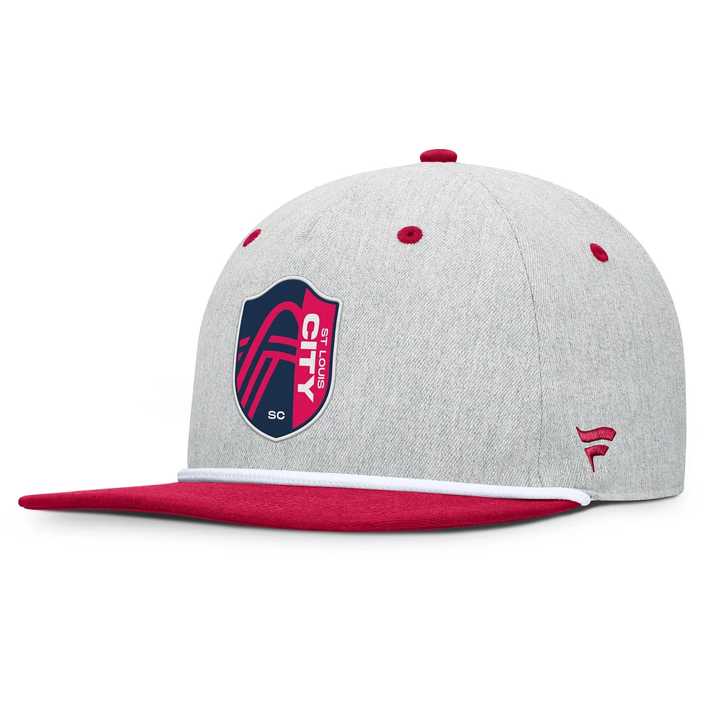 Casquette snapback de golfeur Fanatics Heather Grey St. Louis City SC Chip pour homme