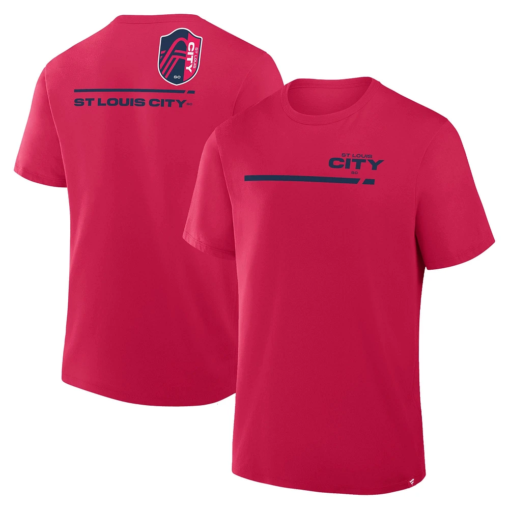 T-shirt rouge fanatiques pour hommes St. Louis City SC Corner Kick Legacy