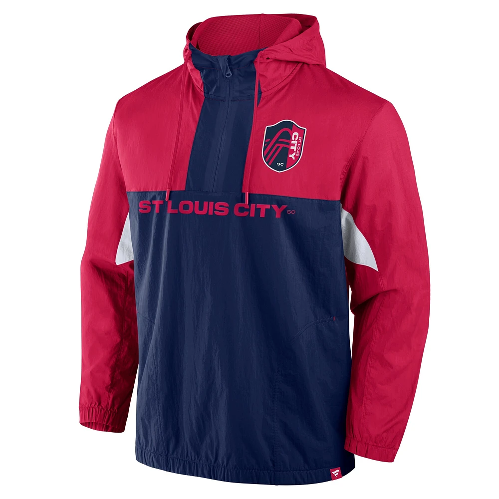 Veste à capuche tissée quart de zip St. Louis City SC Free Kick pour homme Fanatics Red
