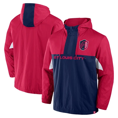 Veste à capuche tissée quart de zip St. Louis City SC Free Kick pour homme Fanatics Red