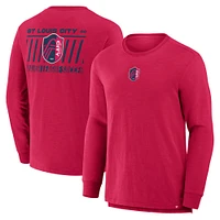 T-shirt à manches longues rouge St. Louis City SC Lob Attempt Stadium Slub pour homme Fanatics