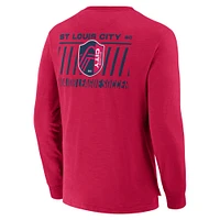 T-shirt à manches longues rouge St. Louis City SC Lob Attempt Stadium Slub pour homme Fanatics