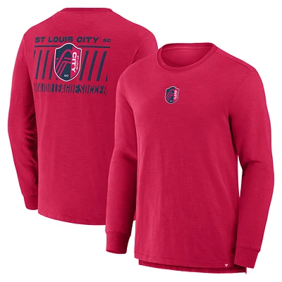 T-shirt à manches longues rouge St. Louis City SC Lob Attempt Stadium Slub pour homme Fanatics