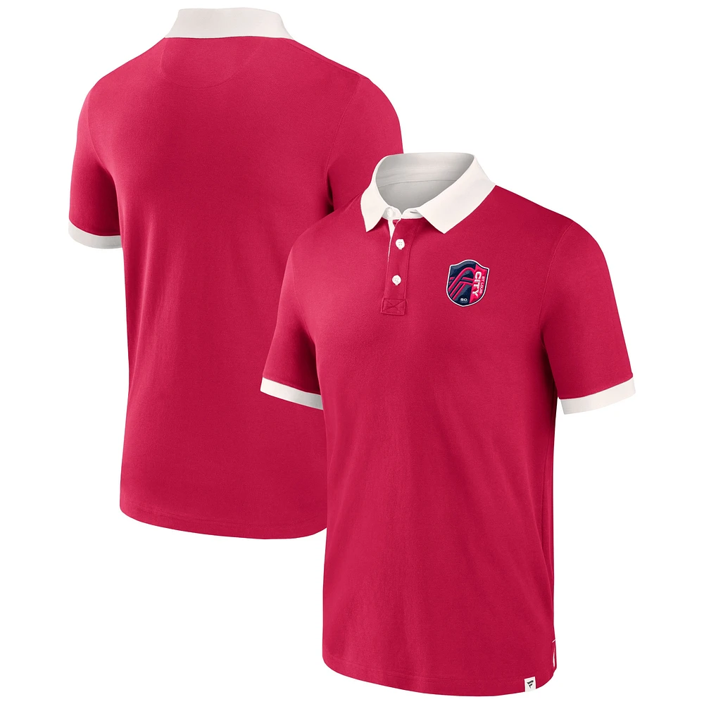 Men's Fanatics Red St. Louis City SC Second Period Polo Shirt