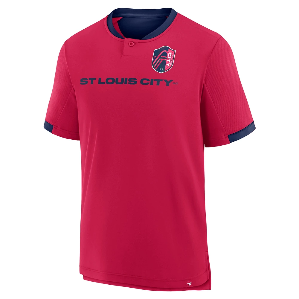Men's Fanatics Red St. Louis City SC Stoppage Time Striker T-Shirt