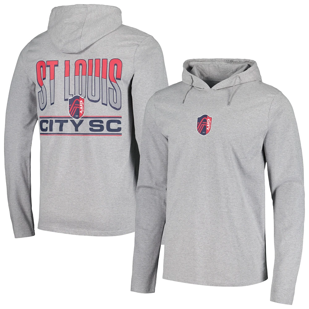 Men's Gray St. Louis City SC Heavy Hoodie Long Sleeve T-Shirt