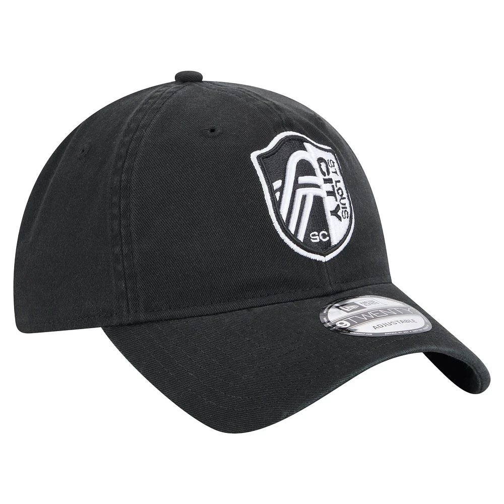 Casquette ajustable New Era noire St. Louis City SC 2025 Kickoff 9TWENTY pour homme