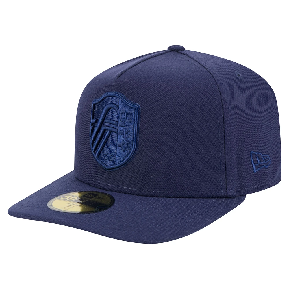Casquette ajustée A-Frame 59FIFTY pour homme New Era bleu marine St. Louis City SC Color Pack