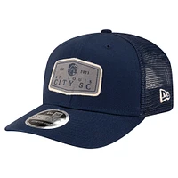 Casquette ajustable extensible à boutons-pression St. Louis City SC 9SEVENTY Trucker de New Era pour homme, bleu marine