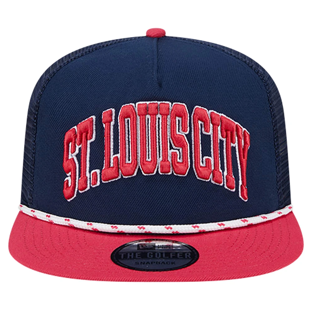 Casquette Snapback St. Louis City SC Throwback Golfer New Era bleu marine pour hommes