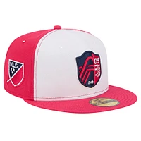 Men's New Era White/Red St. Louis City SC 2024 Kick Off Collection 59FIFTY Fitted Hat