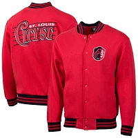 Veste rouge à boutons-pression Fast Break Varsity pour homme de St. Louis City SC