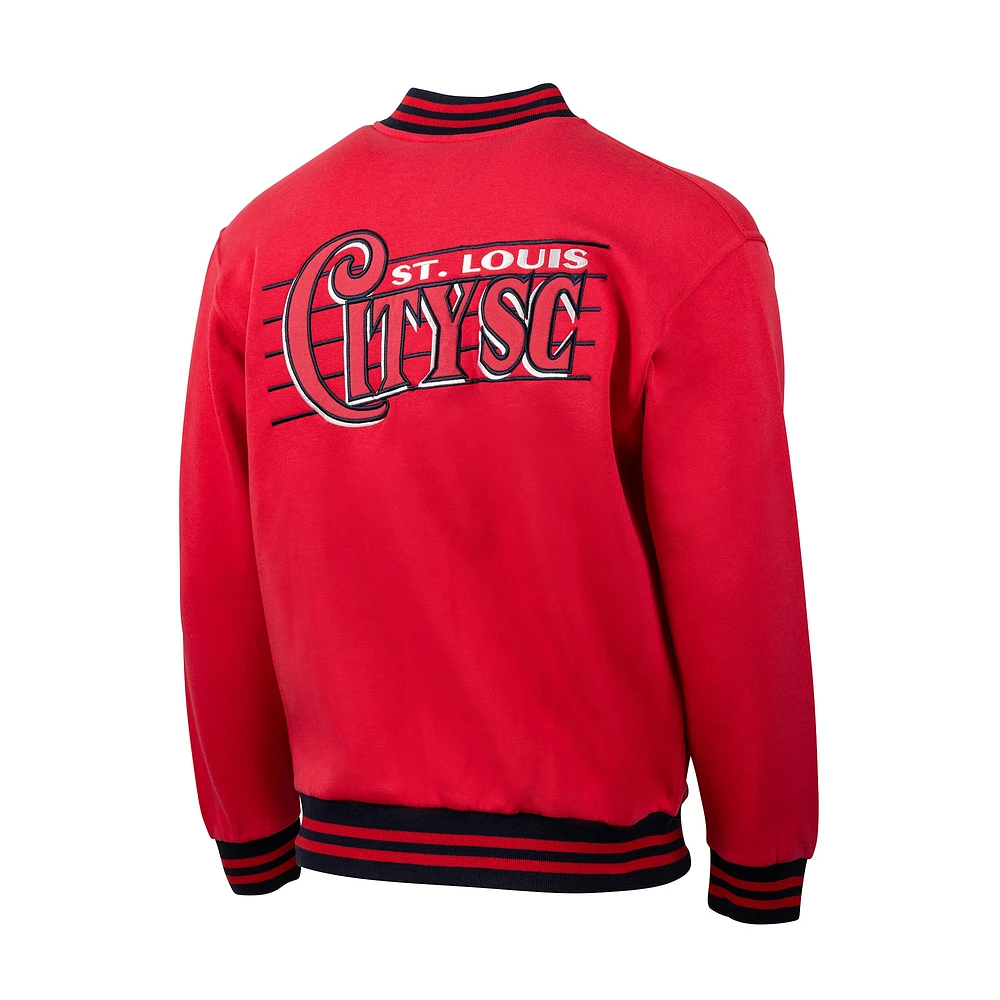 Veste rouge à boutons-pression Fast Break Varsity pour homme de St. Louis City SC