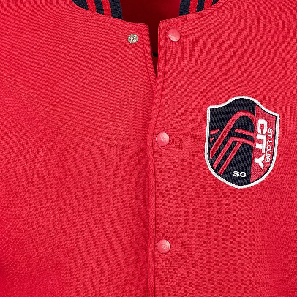 Veste rouge à boutons-pression Fast Break Varsity pour homme de St. Louis City SC