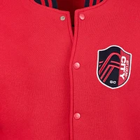Veste rouge à boutons-pression Fast Break Varsity pour homme de St. Louis City SC