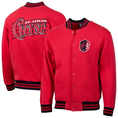 Veste rouge à boutons-pression Fast Break Varsity pour homme de St. Louis City SC